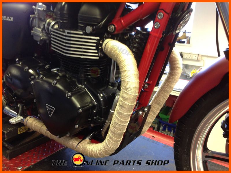 TITANIUM Fiberglass High Temp Exhaust Heat Wrap Motorcycle Motorbike